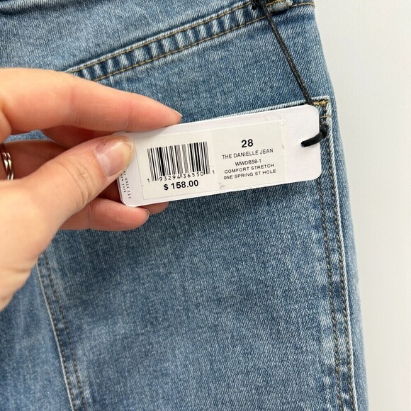 NWT WEWOREWHAT The Danielle High Rise Vintage Straight Distressed Denim Size 28 - Picture 7 of 9